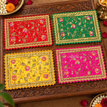 Bandhani Print Mata Ki Chunri | Devi Mata Pooja Chunari for Navratri & Devi Shringar (9× 13 inch)