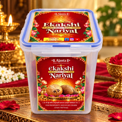 Ekakshi Nariyal Shriphal– Rare One-Eyed Coconut for Wealth, Protection & Divine Blessings  for Diwali Lakshmi PujaSacred Puja Item for Prosperity & Spiritual Growth