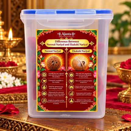 Ekakshi Nariyal Shriphal– Rare One-Eyed Coconut for Wealth, Protection & Divine Blessings  for Diwali Lakshmi PujaSacred Puja Item for Prosperity & Spiritual Growth