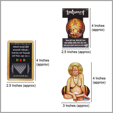 Spiritual Fridge Magnet Set of 7 – Indian Religious & Cultural Refrigerator Magnets | Saraswati, Yantra, Brahmandanayak Akkalkot & India Theme Decorative Magnets for Home & Kitchen