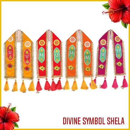 Shela Ganapati Special Shankh Namam Chakra Velvet Shela Khes for God Idols Vishnu Symbol  Traditional Uparna for Ganpati, Krishna & Devi Decorative Idol Shela for Murti Shringar – Fit  For 1 Feet Idol(24 INCH)