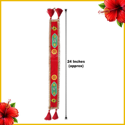 Shela Ganapati Special Shankh Namam Chakra Velvet Shela Khes for God Idols Vishnu Symbol  Traditional Uparna for Ganpati, Krishna & Devi Decorative Idol Shela for Murti Shringar – Fit  For 1 Feet Idol(24 INCH)