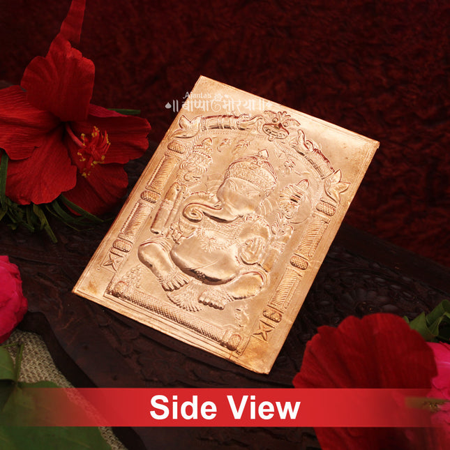 Siddhivinayak  Pratima – Divine Ganpati Hand made  Embossed Tak Shree Ganesh Religious Decor Plate