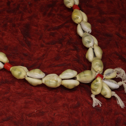 Original Handmade Kolhapur Ambabai Tulja Bhavani Shringar Kaudi Mala कौडी माळ / कवडी माळTraditional Devi Kavdi Cowrie Shell Mala for Navratri Pooja Temple Decoration & Goddess Shringar (Medium