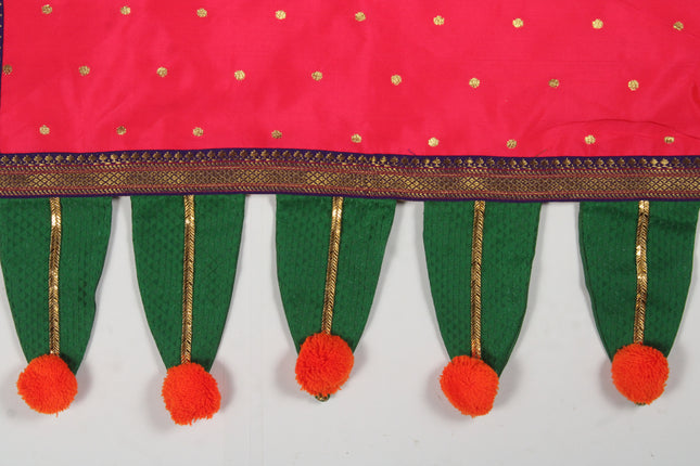 Paithani Chaurang Aasan Cover for Pooja Chowki  Traditional Temple Cloth for Navratri Diwali Kalash Sthapana & daily worship(चौरंग आसन) (20 × 20 inches)