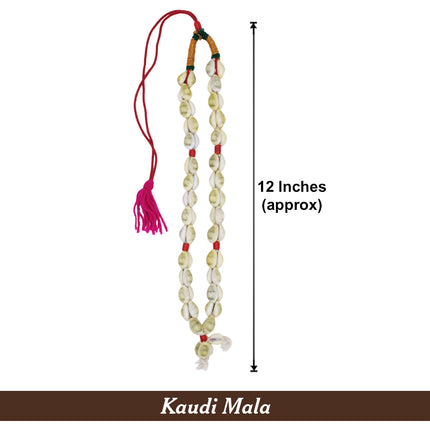 Ambabai  Tulja Bhavani Kaudi Mala Traditional Maharashtrian Cowrie Shell Mala  (कौडी माळ / कवडी माळ) | Traditional Cowrie Shell Devi Shringar Mala for Navratri Pooja & Temple Decoration for Devi Idol Decoration & Spiritual Rituals