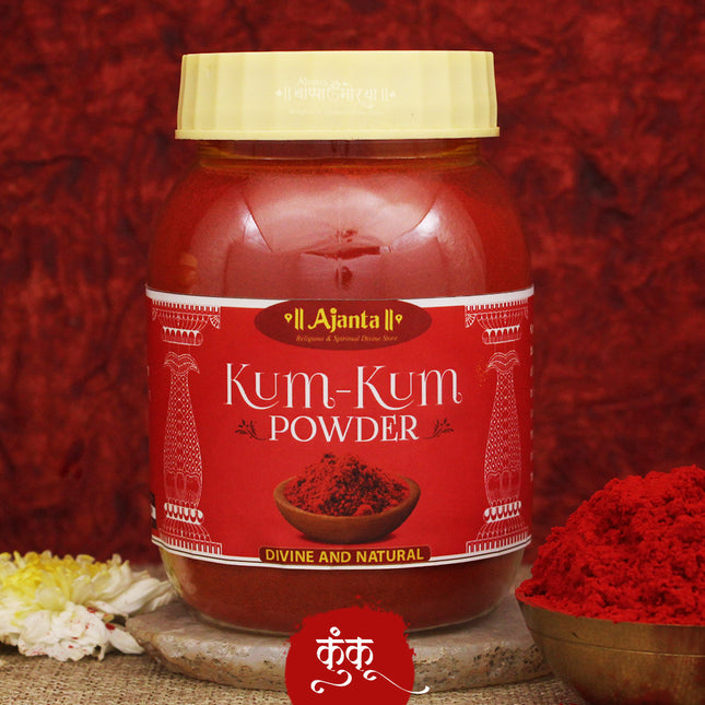 Kumkum Powder Vibrant Red for Puja Tilak Festivals & Wedding Ceremonies Easy to Apply & Fine Texture Perfect for Religious Rituals & Holy Occasion(100 Grams )
