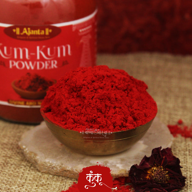 Kumkum Powder Vibrant Red for Puja Tilak Festivals & Wedding Ceremonies Easy to Apply & Fine Texture Perfect for Religious Rituals & Holy Occasion(100 Grams )