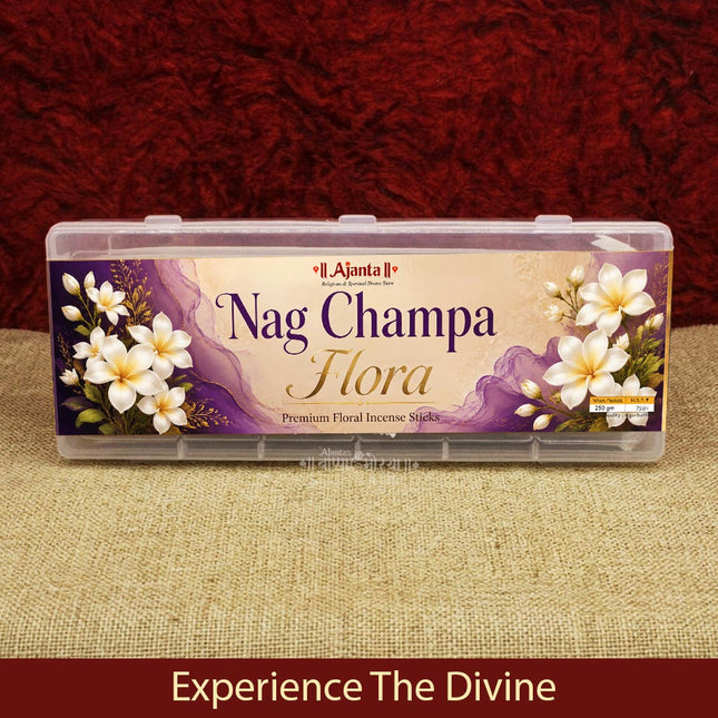 Nag Champa Flora Incense Sticks – Natural Nag Champa Agarbatti – Premium Floral Incense Sticks for Pooja & MeditationLong Lasting Fragrance for Pooja, Meditation, Yoga & Home Temple Use (250 Grams )