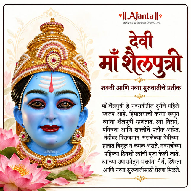 Navdurga Adishakti Adimaya Navavatar/Navroop Mahashakti Devi Face Mukhavata Kalash  – Traditional Goddess Face for Puja, Navratri & Temple Decoration (8 inches)
