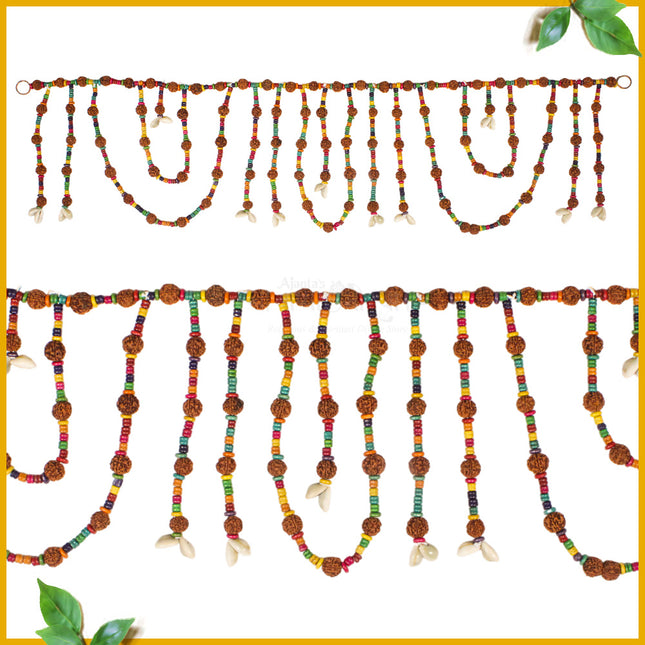 Rudraksha Toran for Door Decoration Handmade Toran for Entrance Door Handmade Toran Traditional Rudraksh Door Toran, Decorative Beaded Hanging
