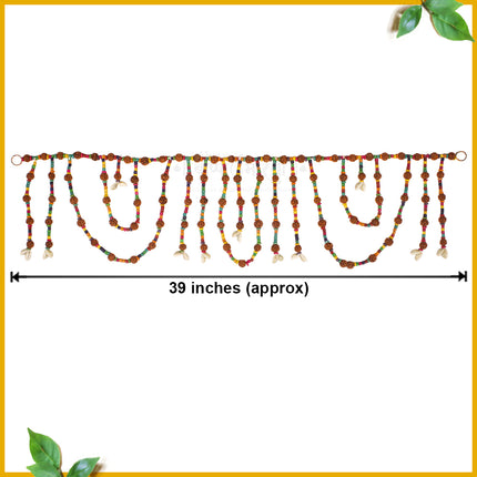 Rudraksha Toran for Door Decoration Handmade Toran for Entrance Door Handmade Toran Traditional Rudraksh Door Toran, Decorative Beaded Hanging