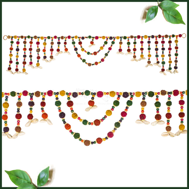 Mahadeva Mahakal Rudraksha Toran  – Spiritual Door Hanging for Positive Energy & Decoration Handmade Toran for Entrance Door