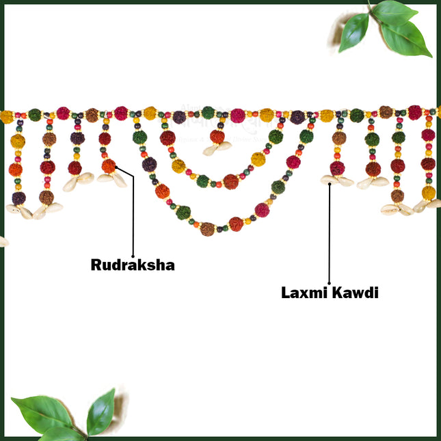 Mahadeva Mahakal Rudraksha Toran  – Spiritual Door Hanging for Positive Energy & Decoration Handmade Toran for Entrance Door