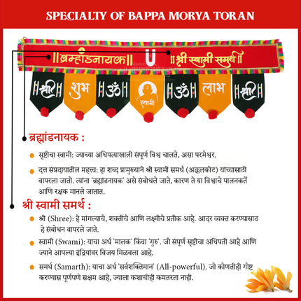 Jagatguru Anant Koti Brahmand Nayak Shree Swami Samarth Chaitanyanayak Traditional Symbol चिन्ह (Divine Energy) Blessing Bandhanwar Entrance Toran