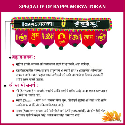 Shree Swami Samarth Bhramannayak  Door Toran with Om Shubh Labh & Lakshmi Symbol | Decorative Bandhanwar for Main Door