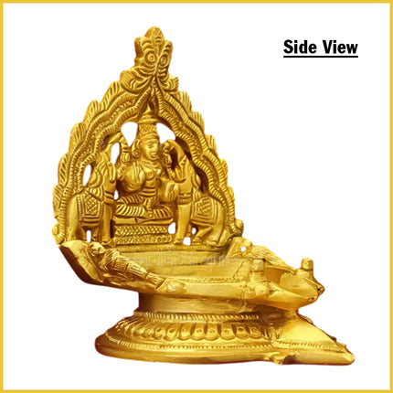 Mahalakshmi Oil Deepak / Diya in Shining Brass | Traditional Brass Oil Lamp for Lakshmi Puja, Diwali & Home Temple