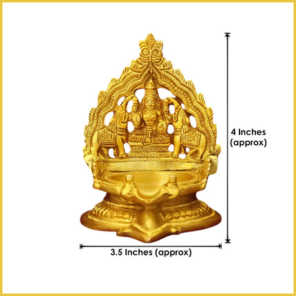 Mahalakshmi Oil Deepak / Diya in Shining Brass | Traditional Brass Oil Lamp for Lakshmi Puja, Diwali & Home Temple