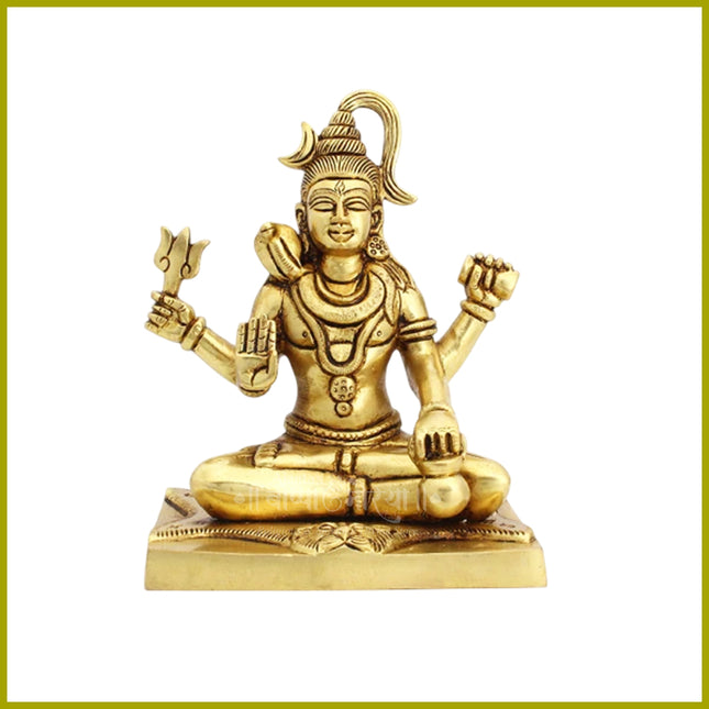 Dhyanroop Mahadev Shambhoo Rudra Avtar Murti Eternal Mahadev Brass Idol – Divine Shiva Murti for Peace, Power & Pooja