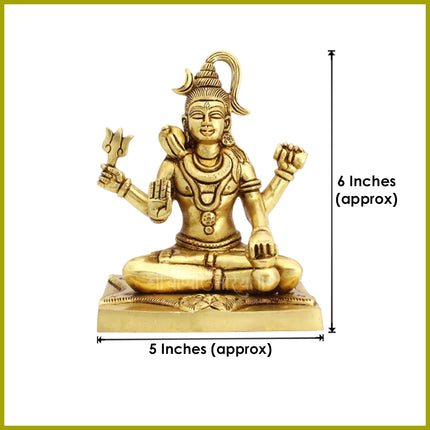 Dhyanroop Mahadev Shambhoo Rudra Avtar Murti Eternal Mahadev Brass Idol – Divine Shiva Murti for Peace, Power & Pooja