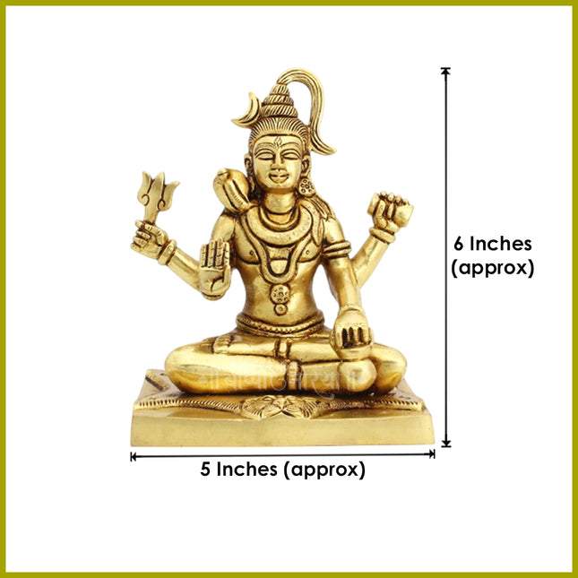 Dhyanroop Mahadev Shambhoo Rudra Avtar Murti Eternal Mahadev Brass Idol – Divine Shiva Murti for Peace, Power & Pooja