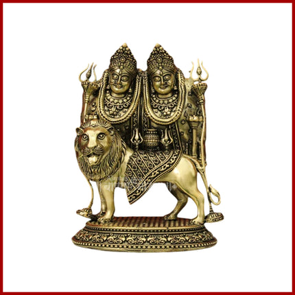 Chamunda Devi Mahashakti Brass Figurine – Home Blessings & Spiritual Power Prakriti Chandi  Chamunda  Maa Devi Statue Idol for Puja