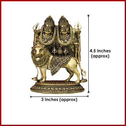 Chamunda Devi Mahashakti Brass Figurine – Home Blessings & Spiritual Power Prakriti Chandi  Chamunda  Maa Devi Statue Idol for Puja