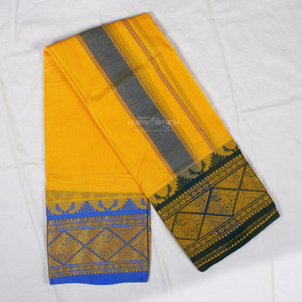 Men’s Traditional Cotton Dhoti for Puja, Temple & Festive Wear | Comfortable Ethnic Wear- 9x5 mtr