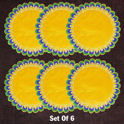 Traditional Velvet Puja Asan | Designer Chowki Aasan for Mandir, Idol Placement & Daily Pooja (10 x10 Aasan)