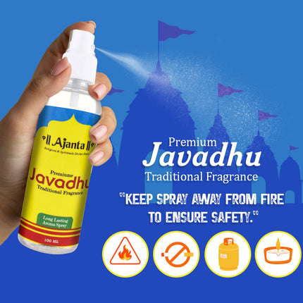 Javadhu Spray जवाधू टेंपल स्प्रे  Traditional Fragrance Herbal Long Lasting Spiritual Aroma Spray (100 ml)