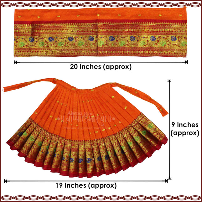 Maharani Devi Dress & Margashirsha Varalaxmi Devi Face | Traditional Mata Poshak for Mahalaxmi / Varalakshmi Pooja | Maharani Style Decorative Poshak for Home Temple & Festivals (Set Of 4) (9 Inch Poshak)