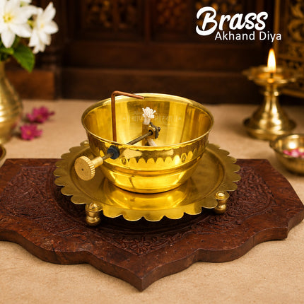 Akhand Diya Premium Quality – Traditional Akhand Jyot Oil Lamp for Puja, Mandir, Aarti & Festivals