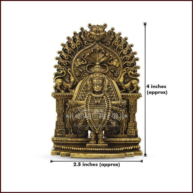 Goddess Mahalaxmi (Ambabai) Kolhapur - Mahalaxmi  Shakta pitha  Intricately Designed Sacred Mukhavata Idol for Margashirsha Vratam, Traditional Puja Rituals, Temple Worship, and Spiritual Home Décor ( 4 Inch Height Size )