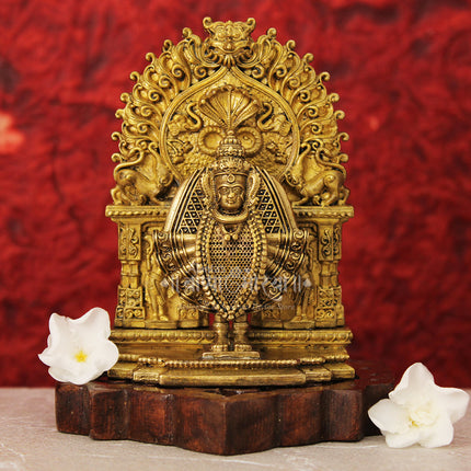 Goddess Mahalaxmi (Ambabai) Kolhapur - Mahalaxmi  Shakta pitha  Intricately Designed Sacred Mukhavata Idol for Margashirsha Vratam, Traditional Puja Rituals, Temple Worship, and Spiritual Home Décor ( 4 Inch Height Size )