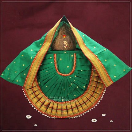 Rajnandani Kolhapuri Mahalaxmi Dress Vastra/Poshak | Kalash Sthapana Margashirsh Puja | Traditional Dress Poshak for Devi Maa Lakshmi for Puja (12  Inch Poshak)