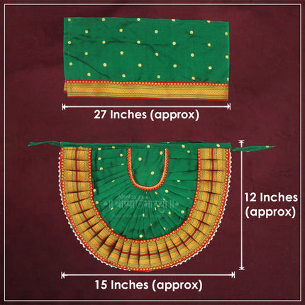 Rajnandani Kolhapuri Mahalaxmi Dress Vastra/Poshak | Kalash Sthapana Margashirsh Puja | Traditional Dress Poshak for Devi Maa Lakshmi for Puja (12  Inch Poshak)