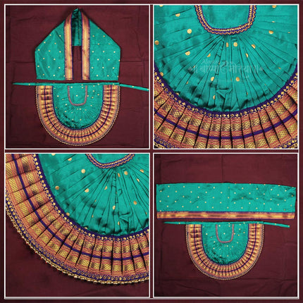 Rajnandani Kolhapuri Mata Rani  Devi Dress | Traditional Goddess Dress Poshak for Lakshmi Durga Ambabai Kalash Sthapana Margashirsh Puja | Navratri Traditional Dress Poshak (12 Inch Poshak)