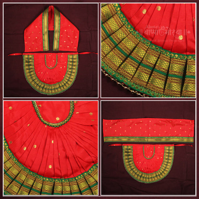 Rajnandani Mahalaxmi Devi Dress | Authentic Kolhapuri Lakshmi Poshak for Puja & Mandir Kalash Sthapana Poshak for Margashirsh Puja | Traditional Kalash Shringar Dress for Navratri