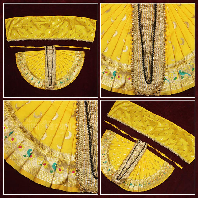 Karveer Nivasini Devi Dress – Traditional Kolhapur Ambabai Poshak for  Goddess Idol | Puja, Kalash Sthapana, Margashirsh Navratri & Guruvar Vratam Attire for Devi Maa (12 Inch Poshak)