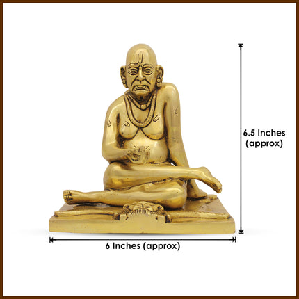 Uniquely Crafted Idol of Swami Samarth Sculpture Brass Akkalkot Swami Samarth Maharaj Idol  Swamy Samarth Maharaj | Akkalkot Maharaj | Akkalkot Swamy 6.5 Inch - Religious Statue for Pooja, Home Decor