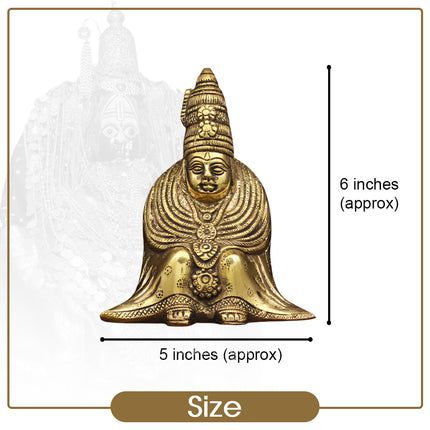 Tuljabhavani Mata Murti | Divine Brass Idol of Goddess Tulja Bhavani for Home Temple, Pooja & Navratri Worship