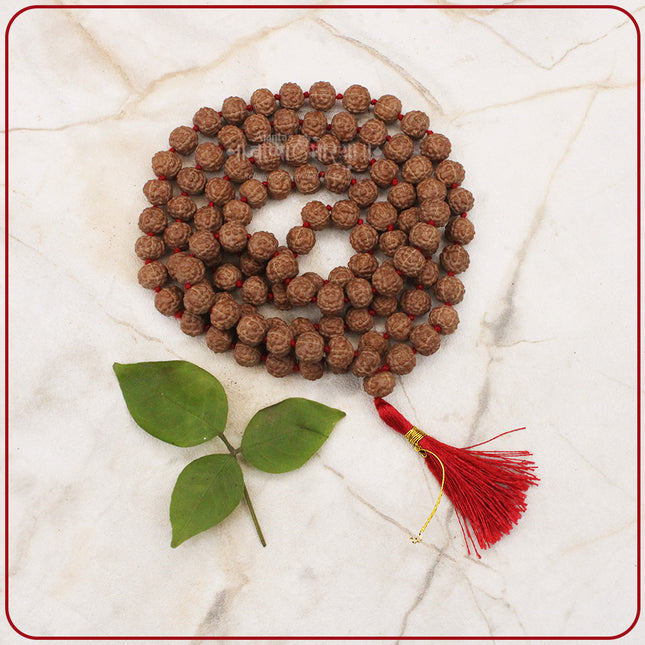 Mahakal Mahadev Holy Rudraksha Prayer Beads Mala – 108 Beads Japa Mala  for Mantra Chanting & Positivity Traditional Rudraksha Seed Mala for Japa, Meditation & Inner Balance