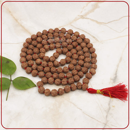 Mahakal Mahadev Holy Rudraksha Prayer Beads Mala – 108 Beads Japa Mala  for Mantra Chanting & Positivity Traditional Rudraksha Seed Mala for Japa, Meditation & Inner Balance