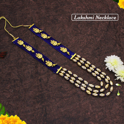 Goddess Lakshmi Haar Necklace – Traditional Shringar Jewellery for Mandir, Navratri & Festive Puja Lakshmi Devi Haar for Shringar – Decorative Goddess Necklace for Mandir, Navratri & Religious Rituals