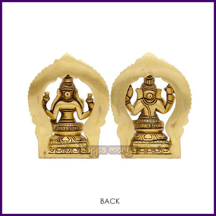 Set of Ganesh Lakshmi Idol in Brass | Lord Ganesha & Goddess Lakshmi Murti for Home Mandir, Diwali Puja & Temple Worship