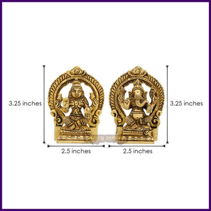 Set of Ganesh Lakshmi Idol in Brass | Lord Ganesha & Goddess Lakshmi Murti for Home Mandir, Diwali Puja & Temple Worship
