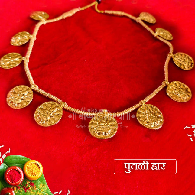 Devi Putali Laxmi Haar | Lakshmi Coin Necklace for Goddess Idol Decoration Traditional Devi Coin Necklace | Temple Jewelry for Mata Idol