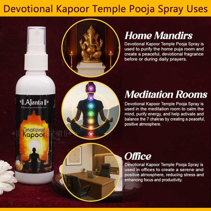 Devotional Kapoor Temple Spray – Pure Camphor Fragrance for Mandir, Pooja & Daily Aarti (100 ML)
