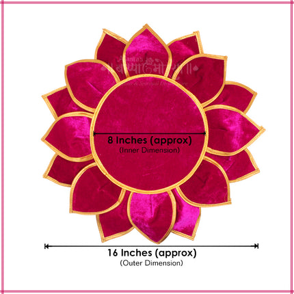 Kamal Aasan Velvet Pooja Mat – Idol Base for Lakshmi, Gauri Ganpati, Saraswati, Durga, Varalakshmi, Ganesh | Margashish Puja, Navratri (16 Inch)