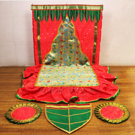 Traditional Makhar/Mandap Ideas for Special Ganesh Chaturthi Decoration Navratri Margashirsha & Ghatsthapana Vratam Puja at Home for All Festivals Eco-Friendly Foldable Reusable Makar